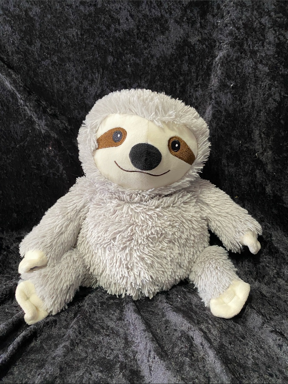 Warmies Gray and Cream Sloth Plush - Cozy Cuddly Buddy